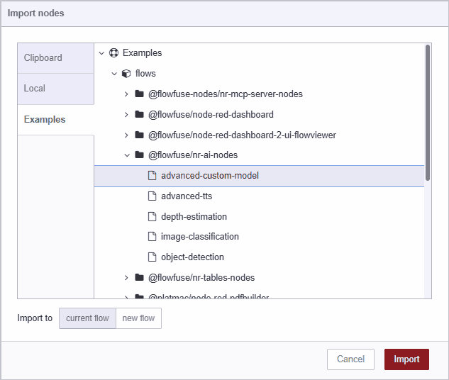 Image showing how to import demo flow